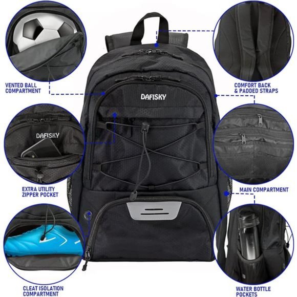 Youth Soccer Backpack with Shoes and Ball Compartment Sport Equipment Bags - Picture 2 of 7
